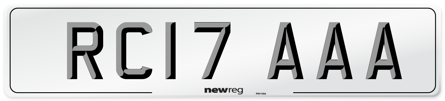 RC17 AAA Number Plate from New Reg